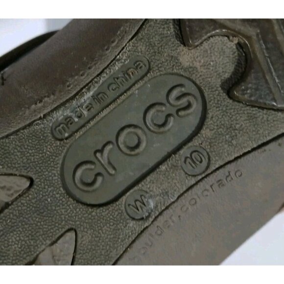 Crocs Alice Mary Jane Work Sandals Size 10 Brown Slip On - Picture 9 of 9
